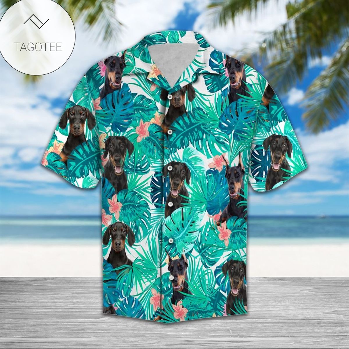 Doberman Aloha Shirt Hawaiian Shirt For Doberman Lovers