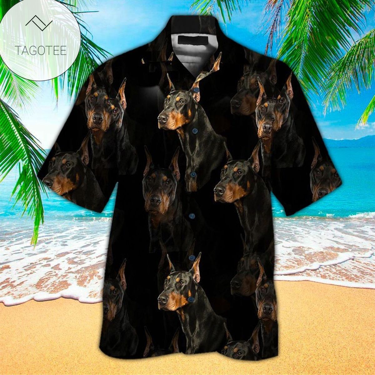 Doberman Hawaiian Shirt Doberman Button Up Shirt