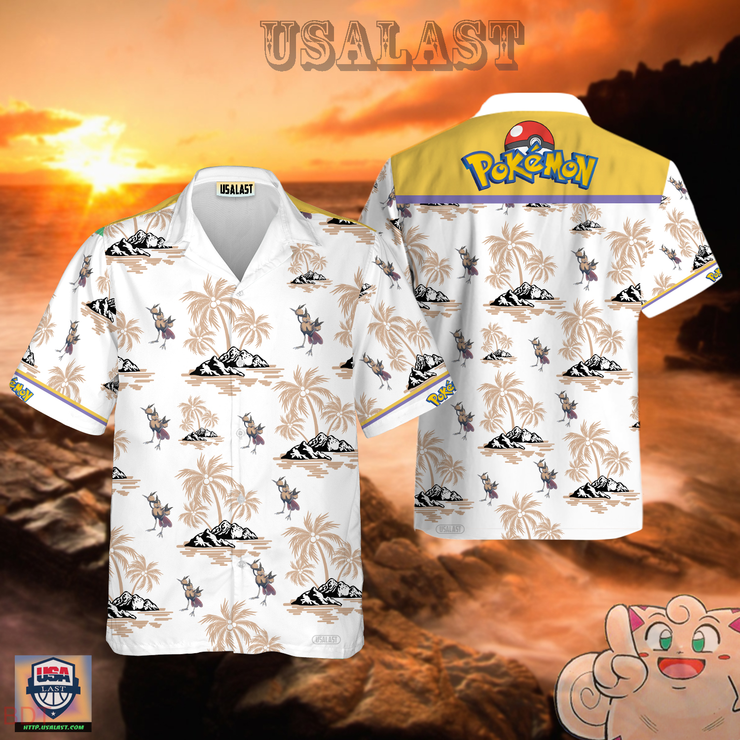 Doduo Pokemon Hawaiian Shirt