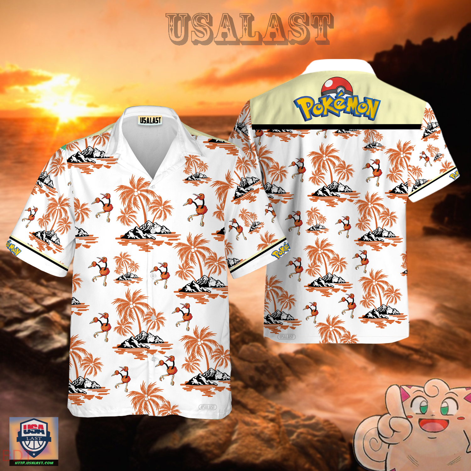 Dodrio Pokemon Hawaiian Shirt