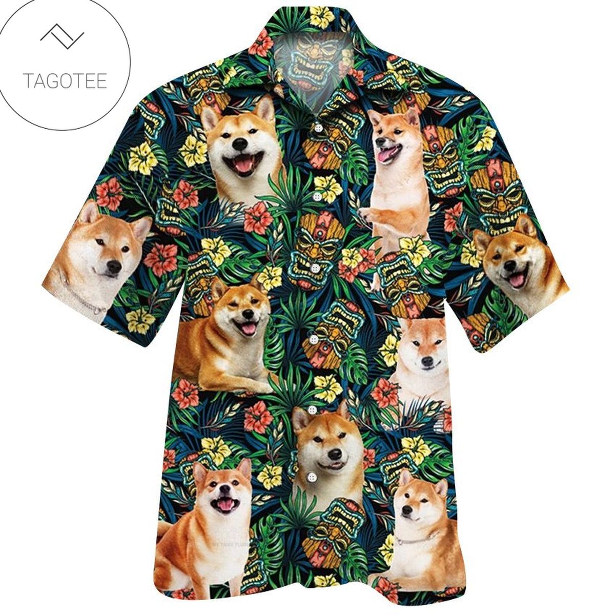 Dog Bulldog Embroidery Edition Hawaiian Shirt