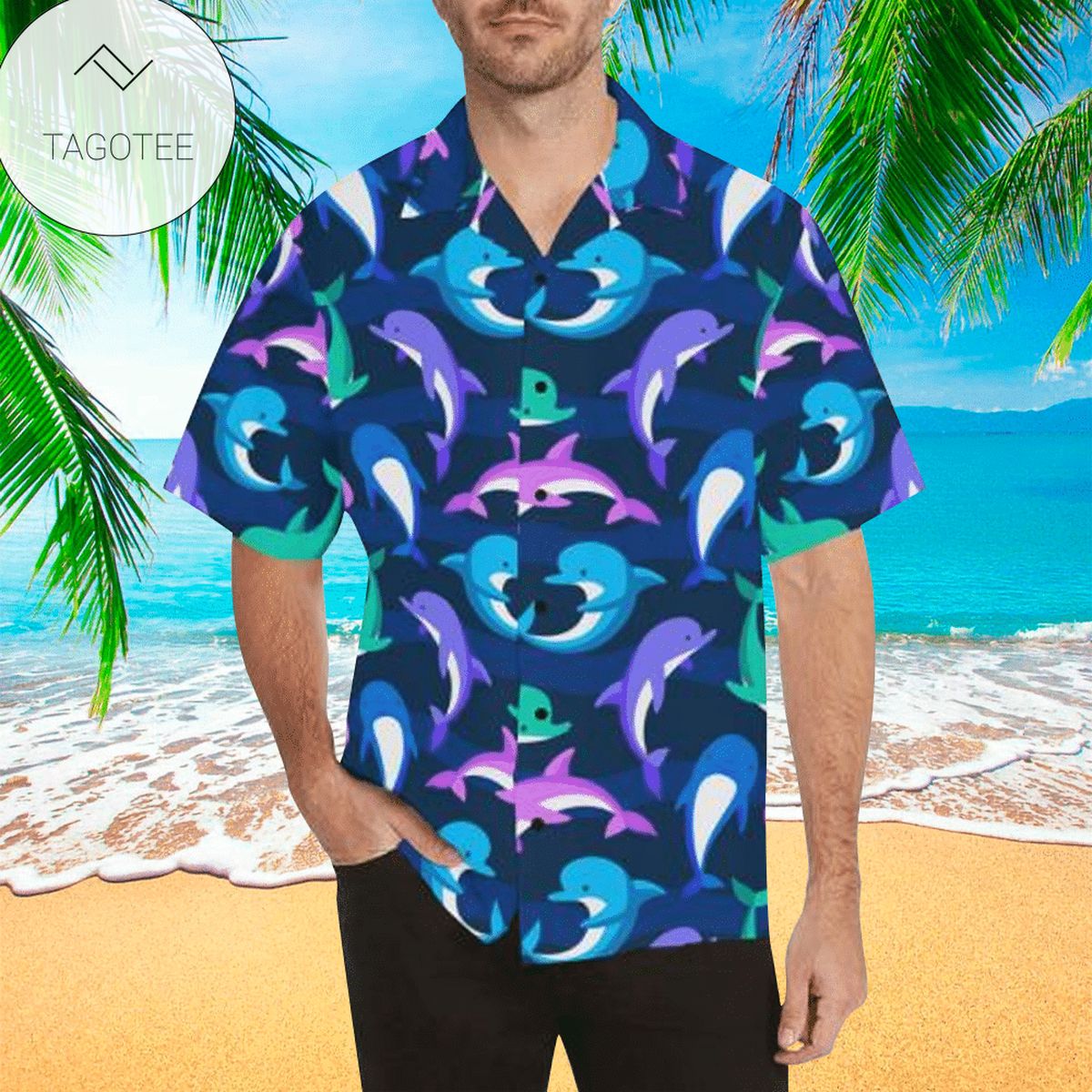 Dolphin Face Funny Full Printing 2022 Authentic Hawaiian Shirts Hl