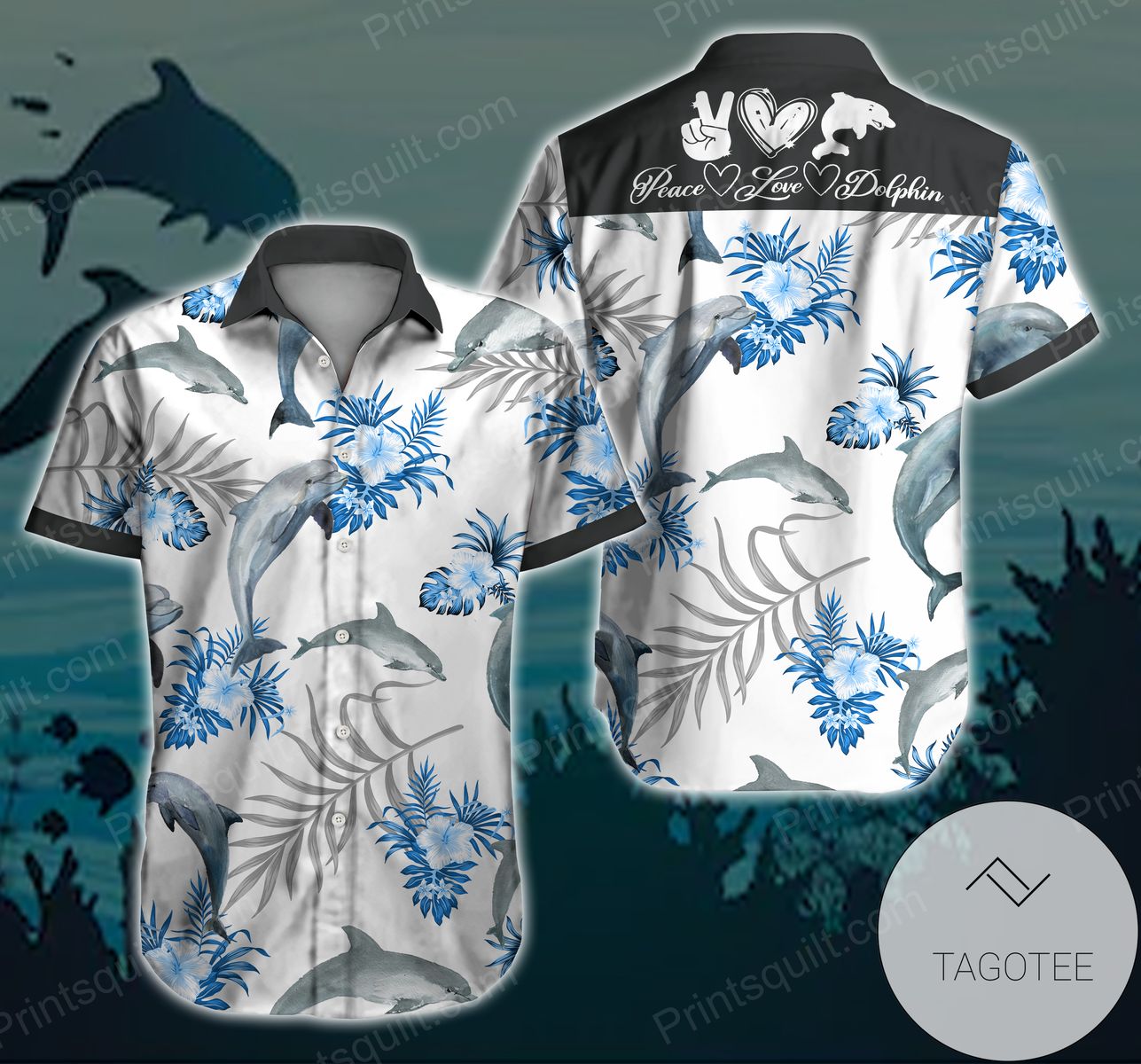 Dolphin For Men And Women Graphic Print Short Sleeve Hawaiian Casual Shirt