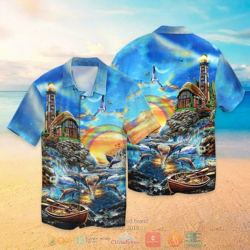 Dolphin Sunset Hawaiian Shirt