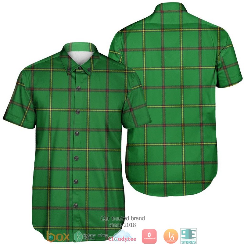 Don Tribe-of-Mar Tartan Crest Personalized Short Sleeve Hawaiian Shirt