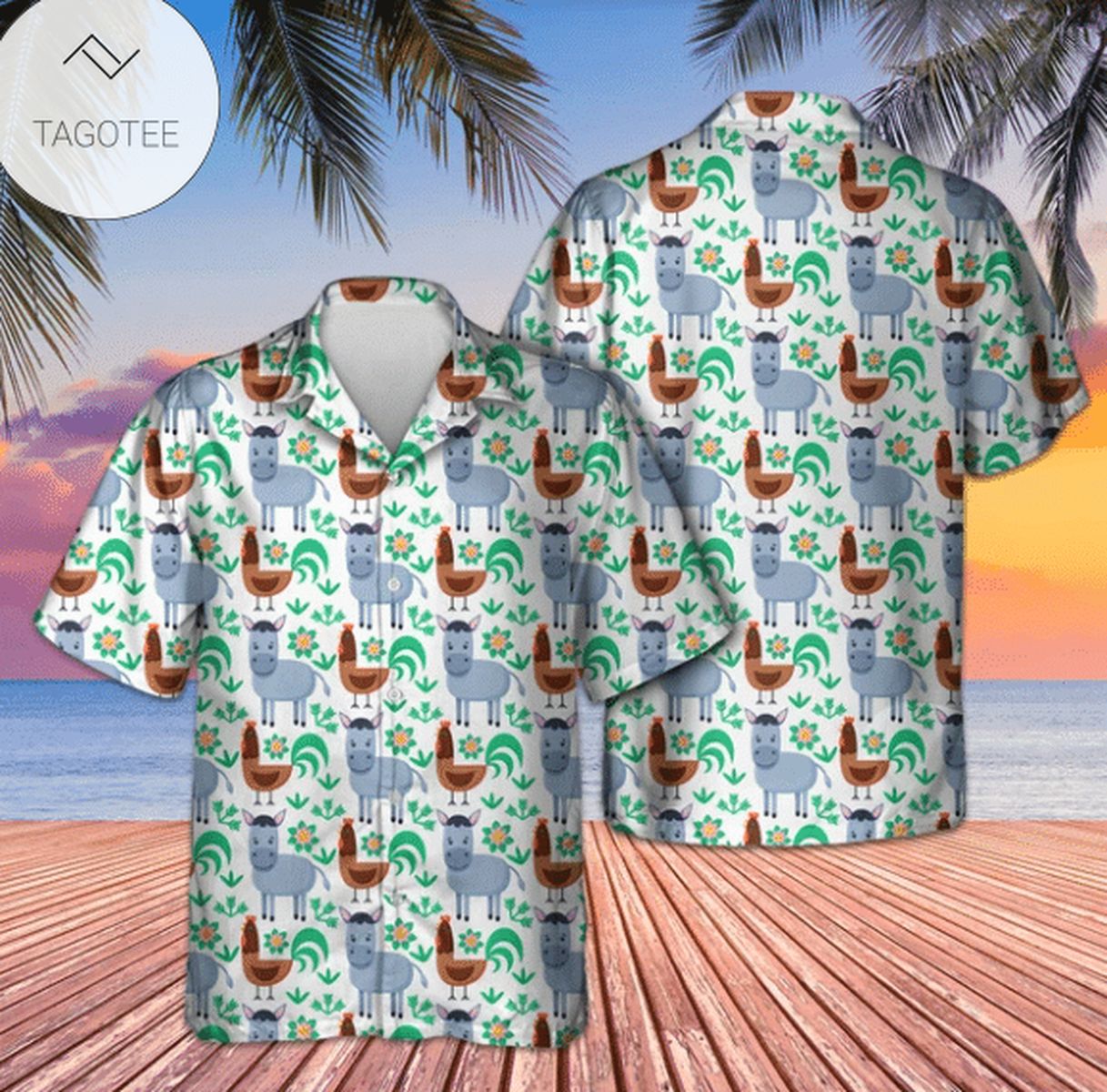 Donkey Farm Tropical Hawaiian Shirt