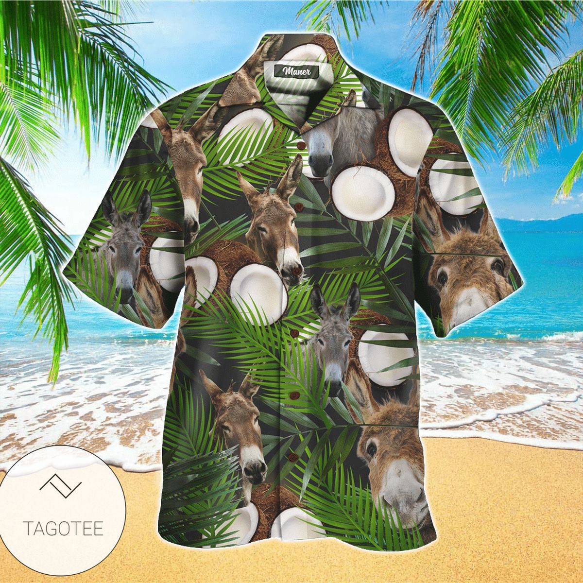 Donkey Kong Print Short Sleeve Hawaiian Casual Shirt