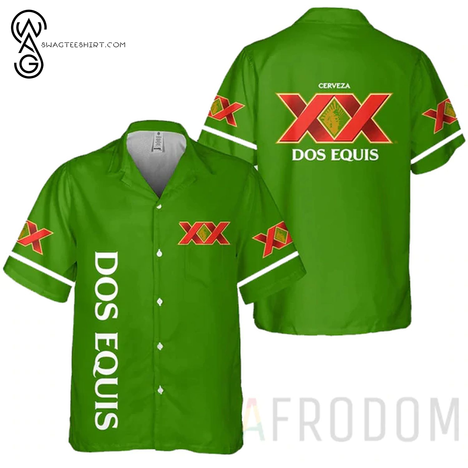 Dos Equis Beer Tropical Summer Hawaiian Shirt