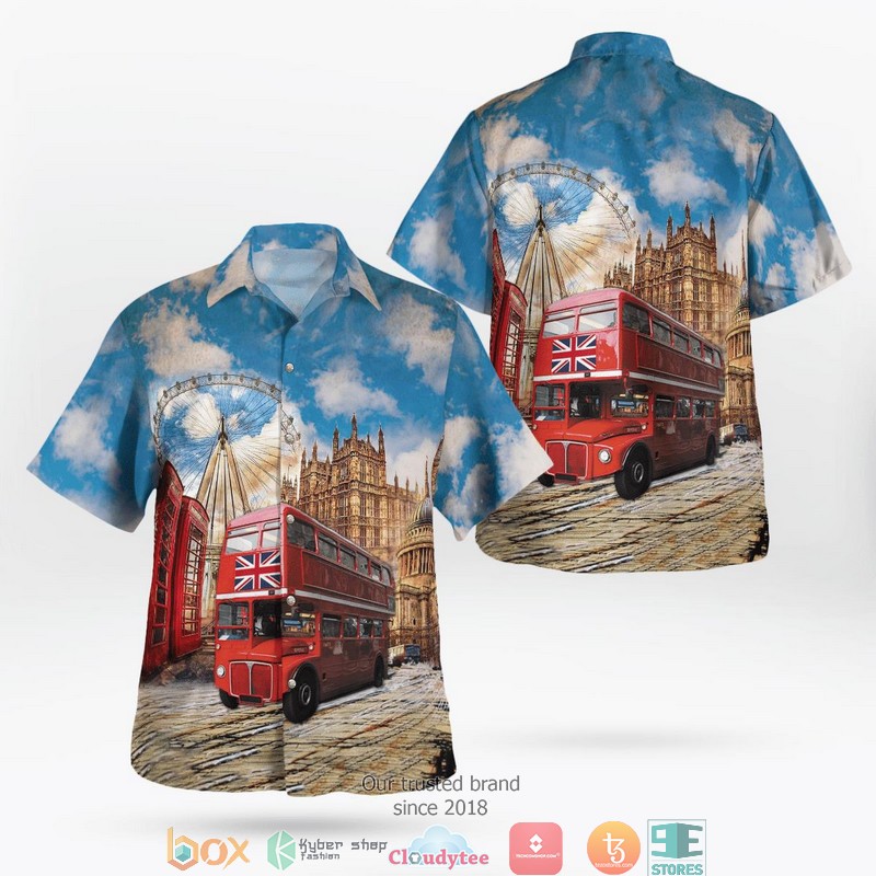 Double-Decker Bus London Stagecoach Enviro400 Hawaiian Shirt