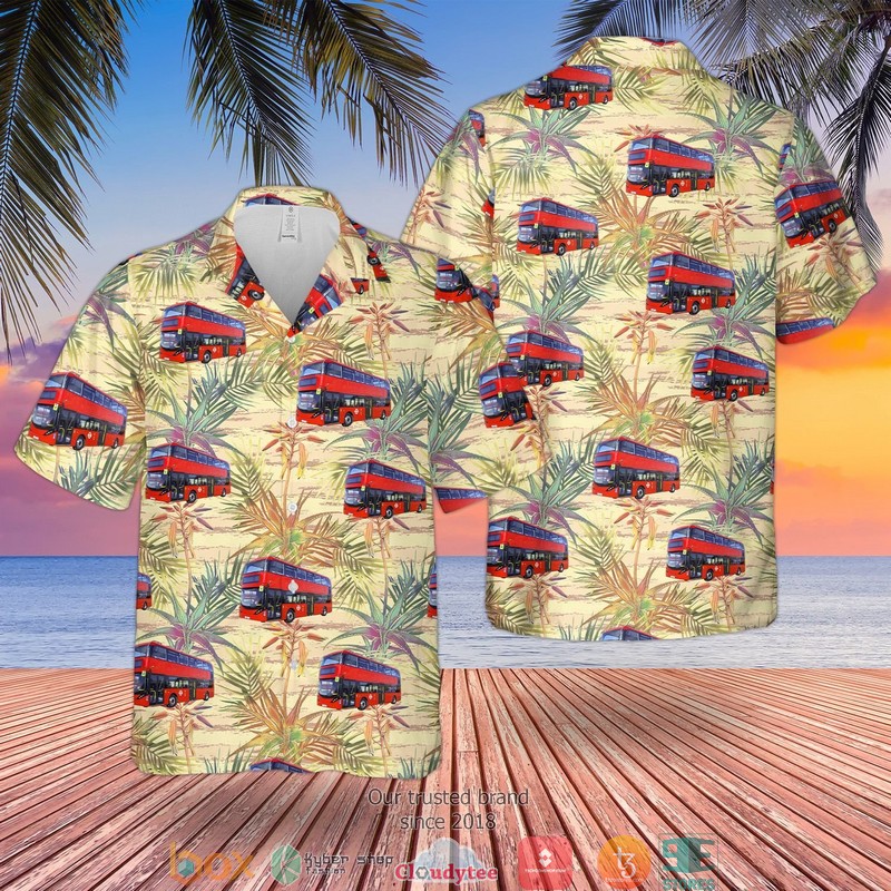 Double-Decker Bus London Stagecoach Enviro400 Short Sleeve Hawaiian Shirt