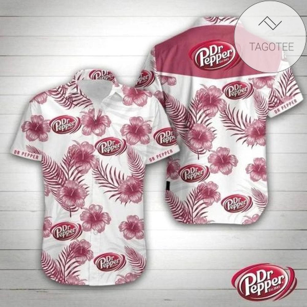 Dr Pepper All Over Print 3D Hawaiian Shirt – Red