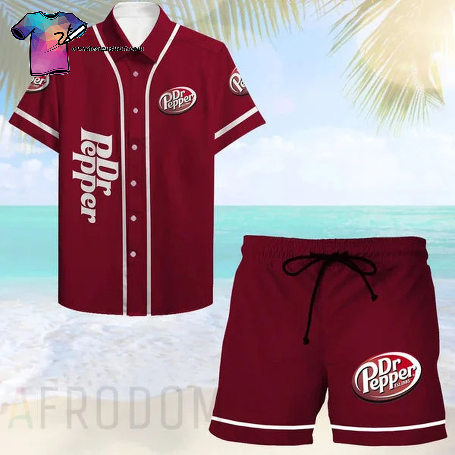 Dr Pepper Tropical Coconut Trees Summer Vibes Hawaiian Shirt