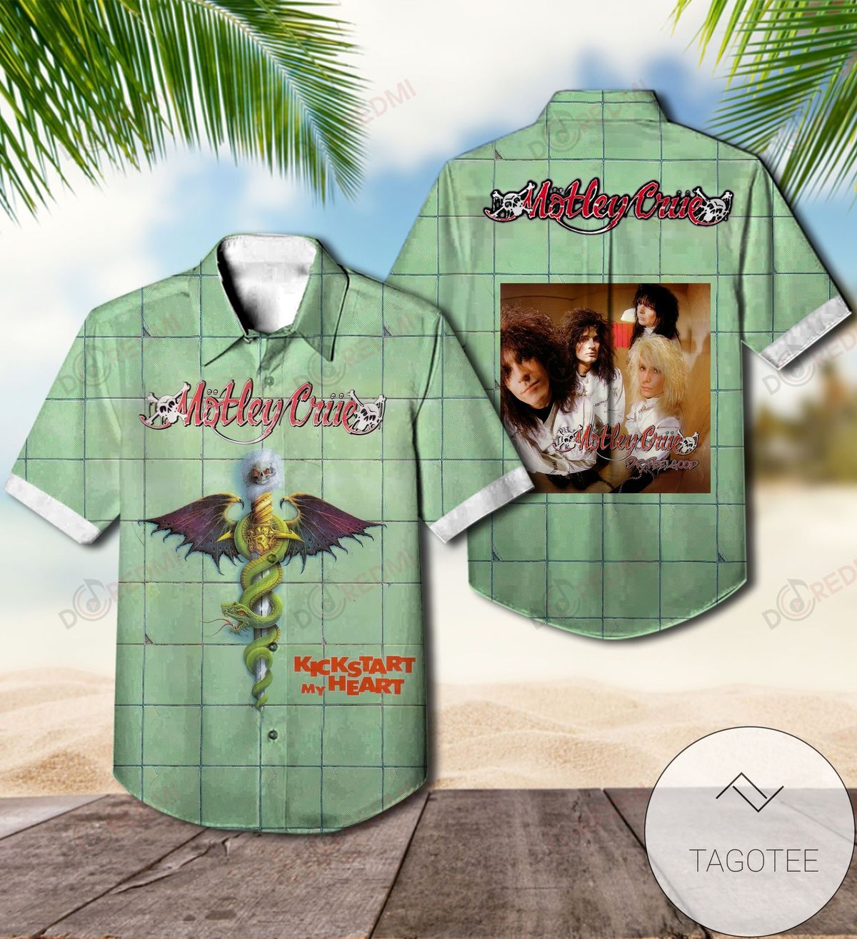 Drag Racing Green Unisex Hawaiian Aloha Shirts