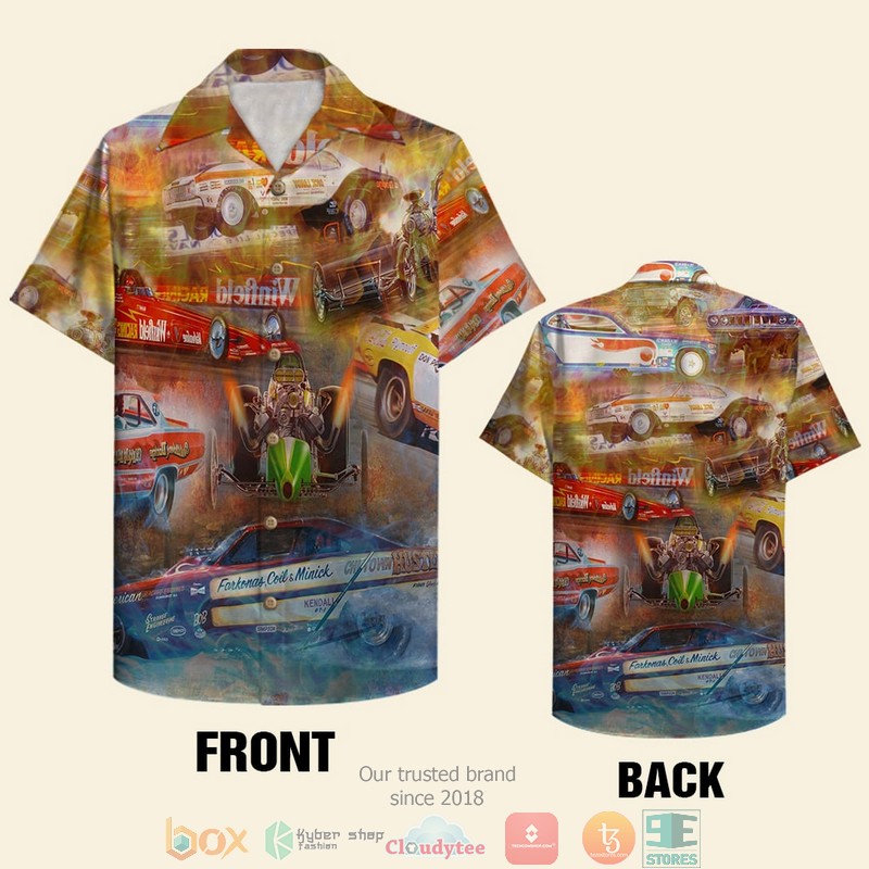 Drag Racing Do A Burnout Hawaiian Shirt