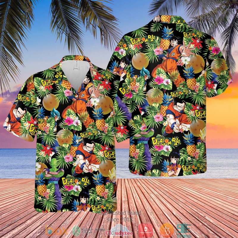 Dragin And Horse Print Short Sleeve Hawaiian Shirt