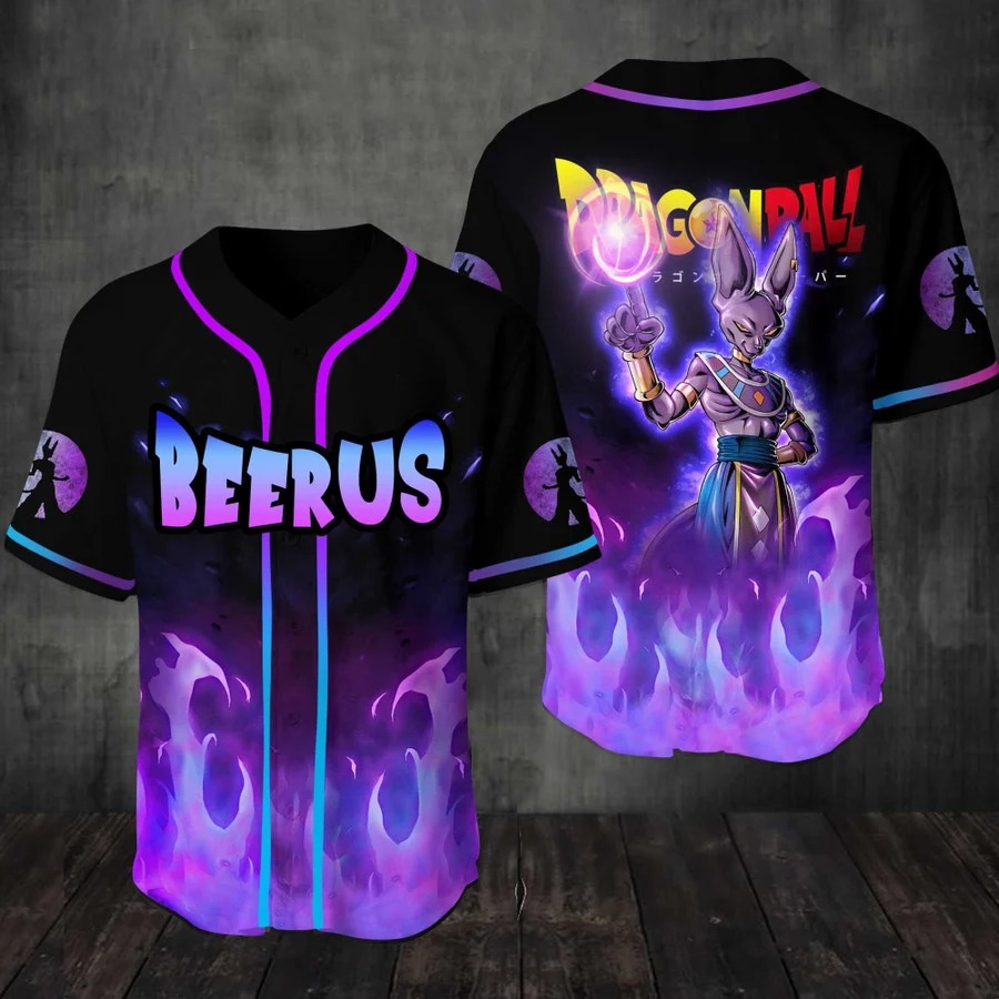 Dragon Ball Beerus 3D Baseball Jersey Shirt