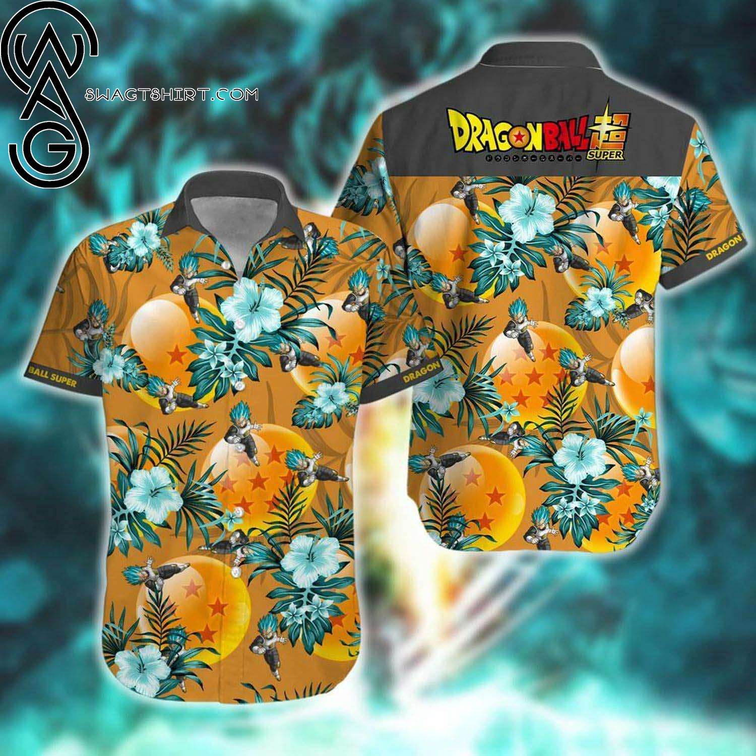 Dragon Ball Super Vegeta Floral Tropical Full Printing Summer Hawaiian Shirt