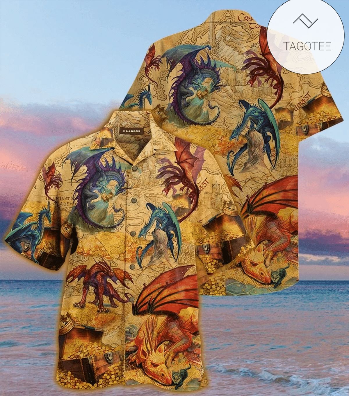 Dragon Land Vintage Map 2022 Authentic Hawaiian Shirts