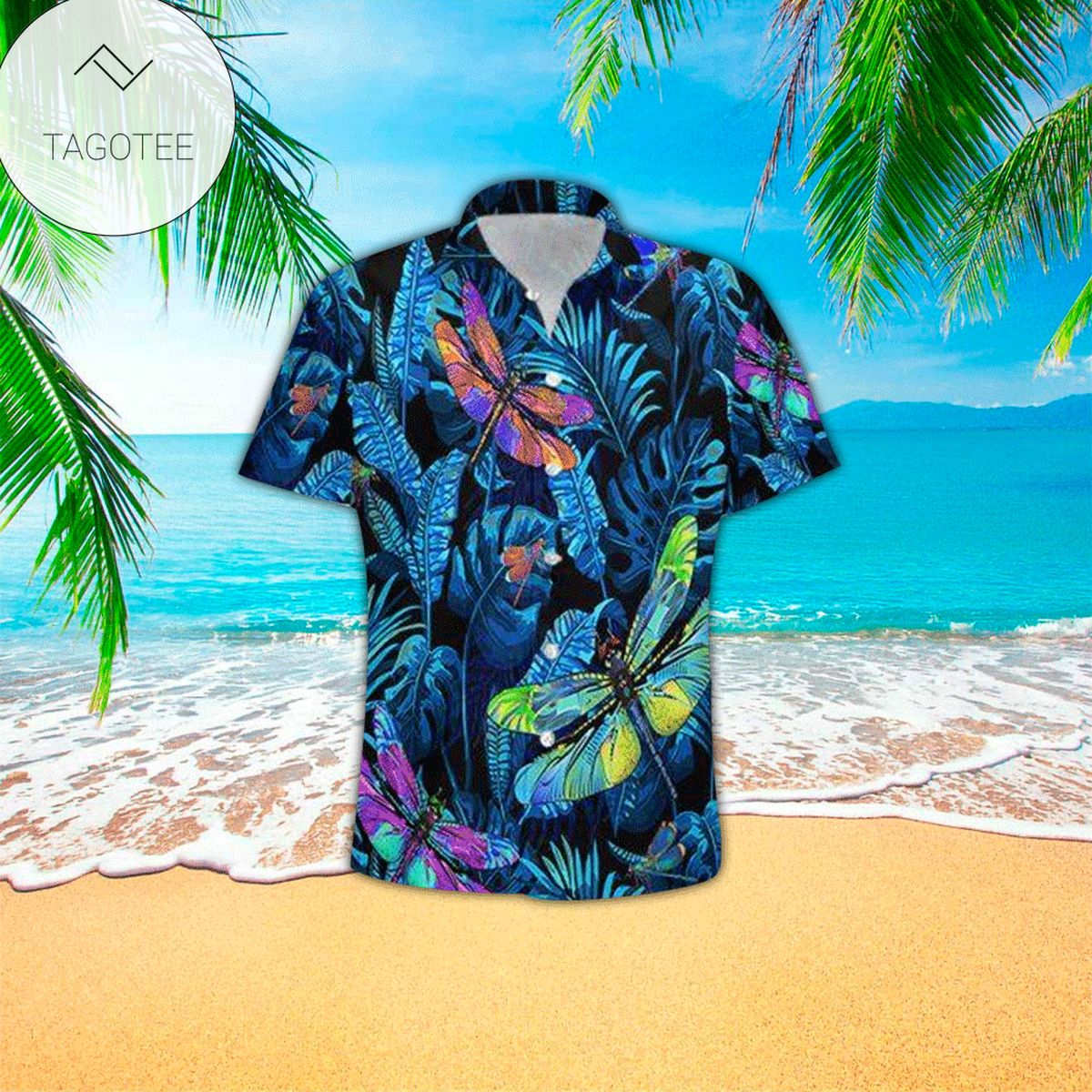 Dragon Viking Print Short Sleeve Hawaiian Casual Shirt