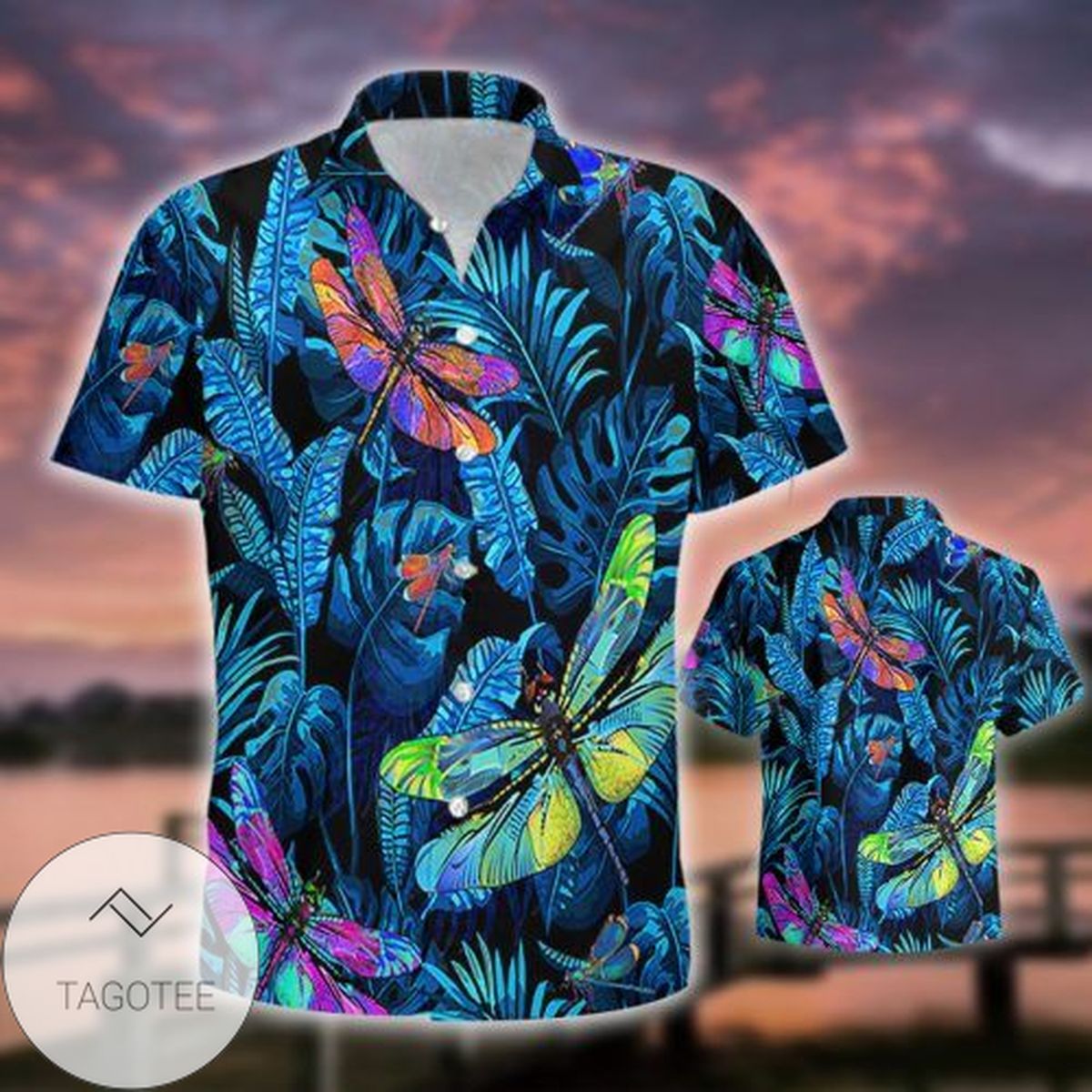 Dragons Print Short Sleeve Hawaiian Casual Shirt