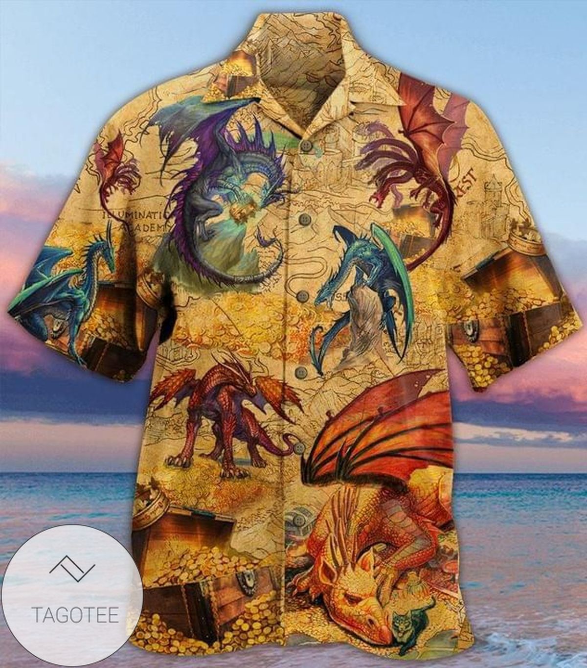 Dragonfly Tropical Hawaiian Graphic Print Short Sleeve Hawaiian Shirt