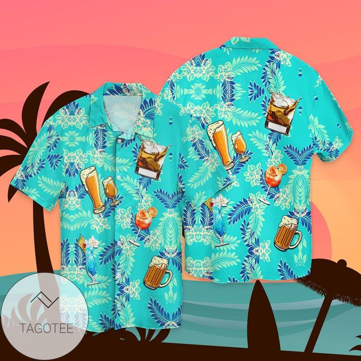 Drink More Miller High Life Beer All Over Print 3D Hawaiian Shirt – Yellow