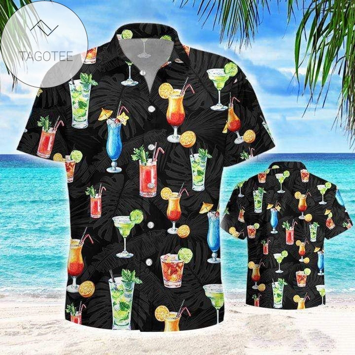 Drinking Viking Print Short Sleeve Hawaiian Casual Shirt