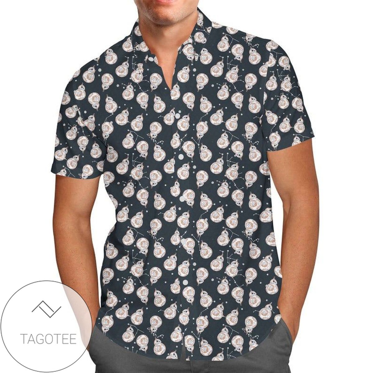 Drinking Viking Print Short Sleeve Hawaiian Casual Shirt