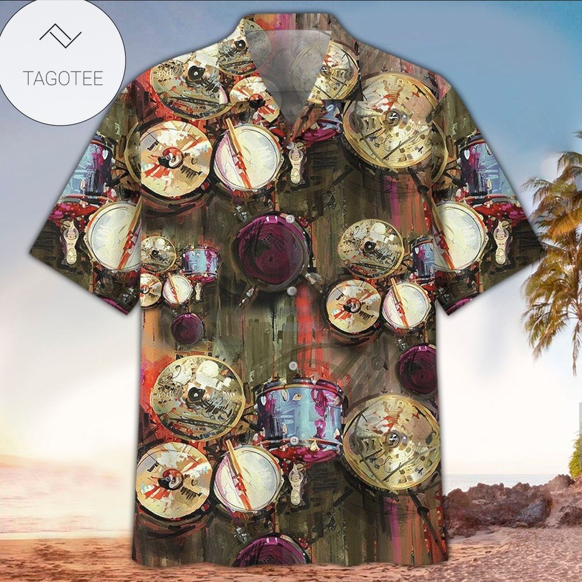 Drum Hawaiian Shirt Drum Button Up Shirt