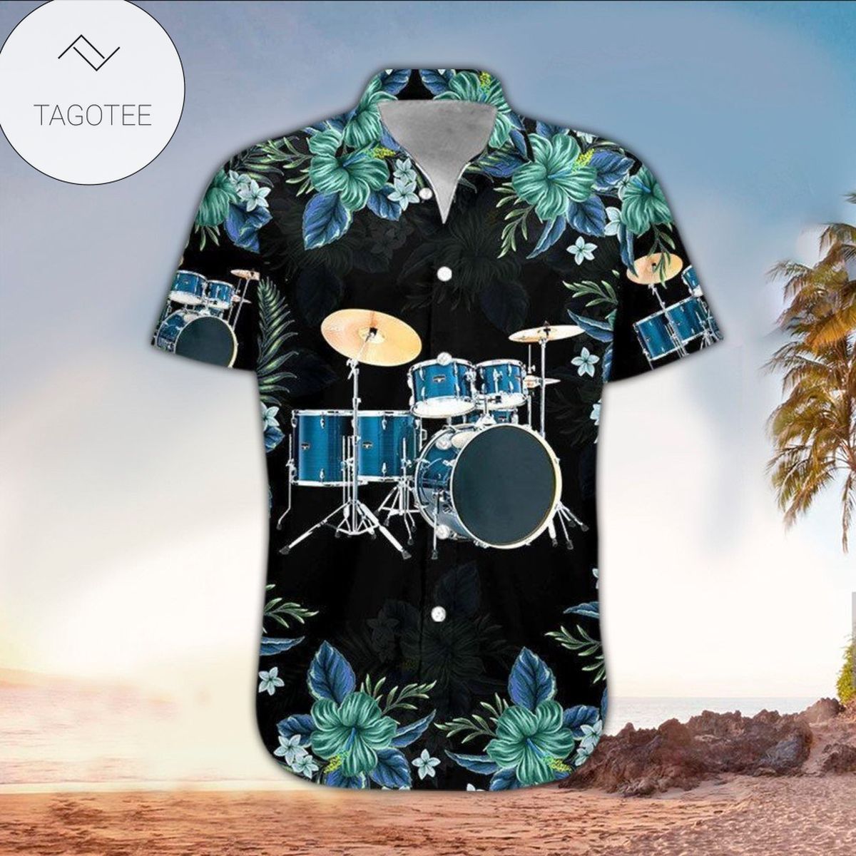 Drum In My Life Relax The Drummer Is Here For Men And Women Graphic Print Short Sleeve Hawaiian Casual Shirt