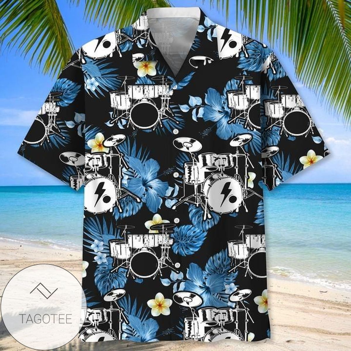 Drums For Summer Hawaiian Aloha Shirts H