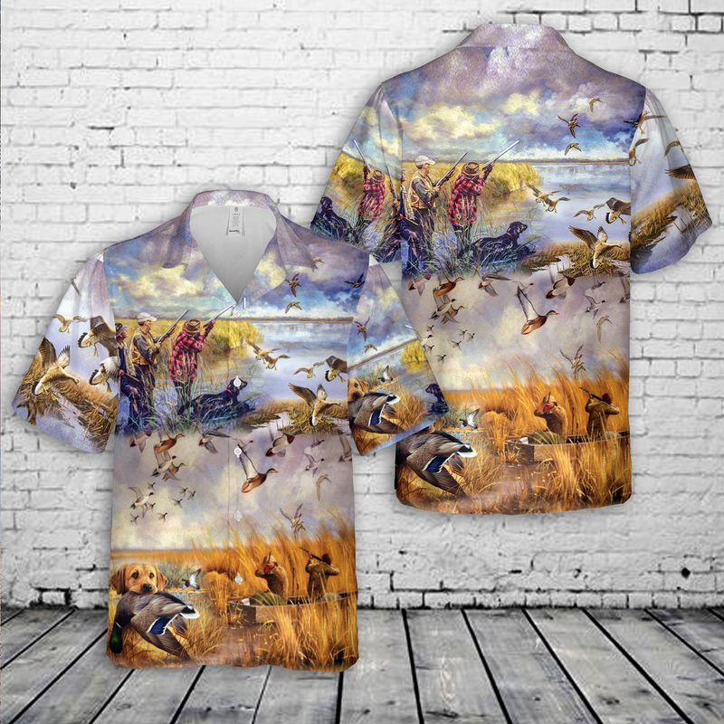 Duck And Kayak Boat Hawaiian Shirt