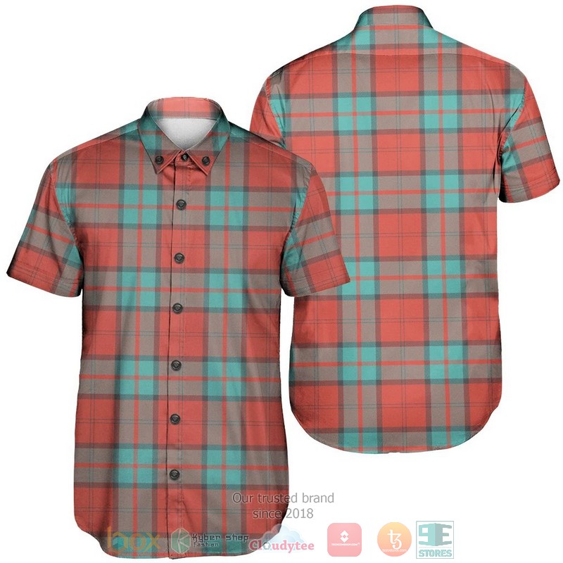 Dunbar Modern Tartan Crest Hawaiian Shirt