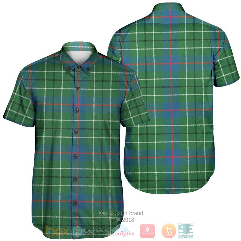 Duncan Modern Tartan Crest Hawaiian Shirt