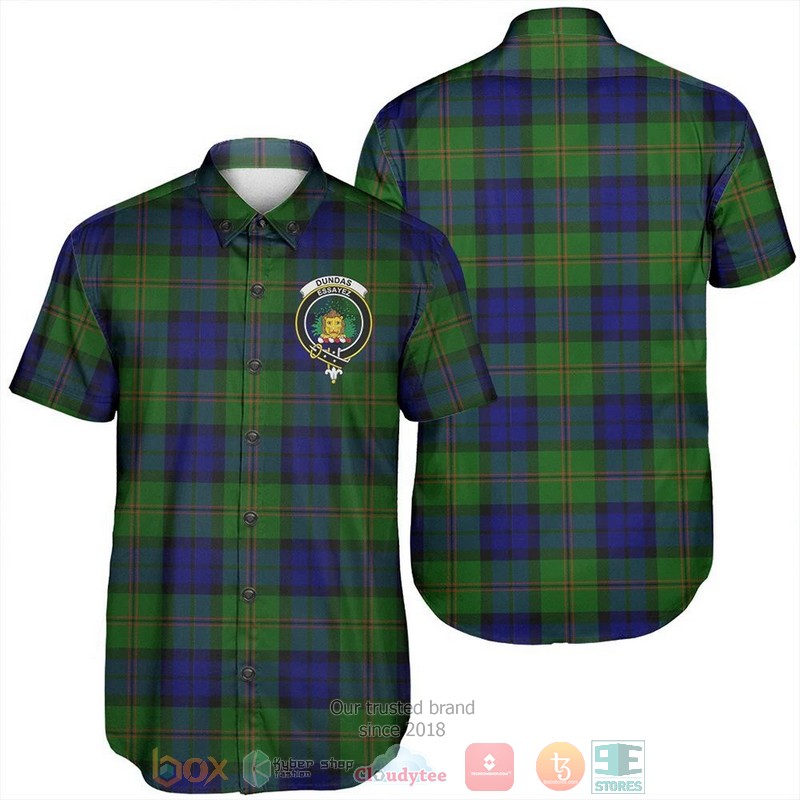 Dundas Modern Tartan green checked pattern Hawaiian Shirt