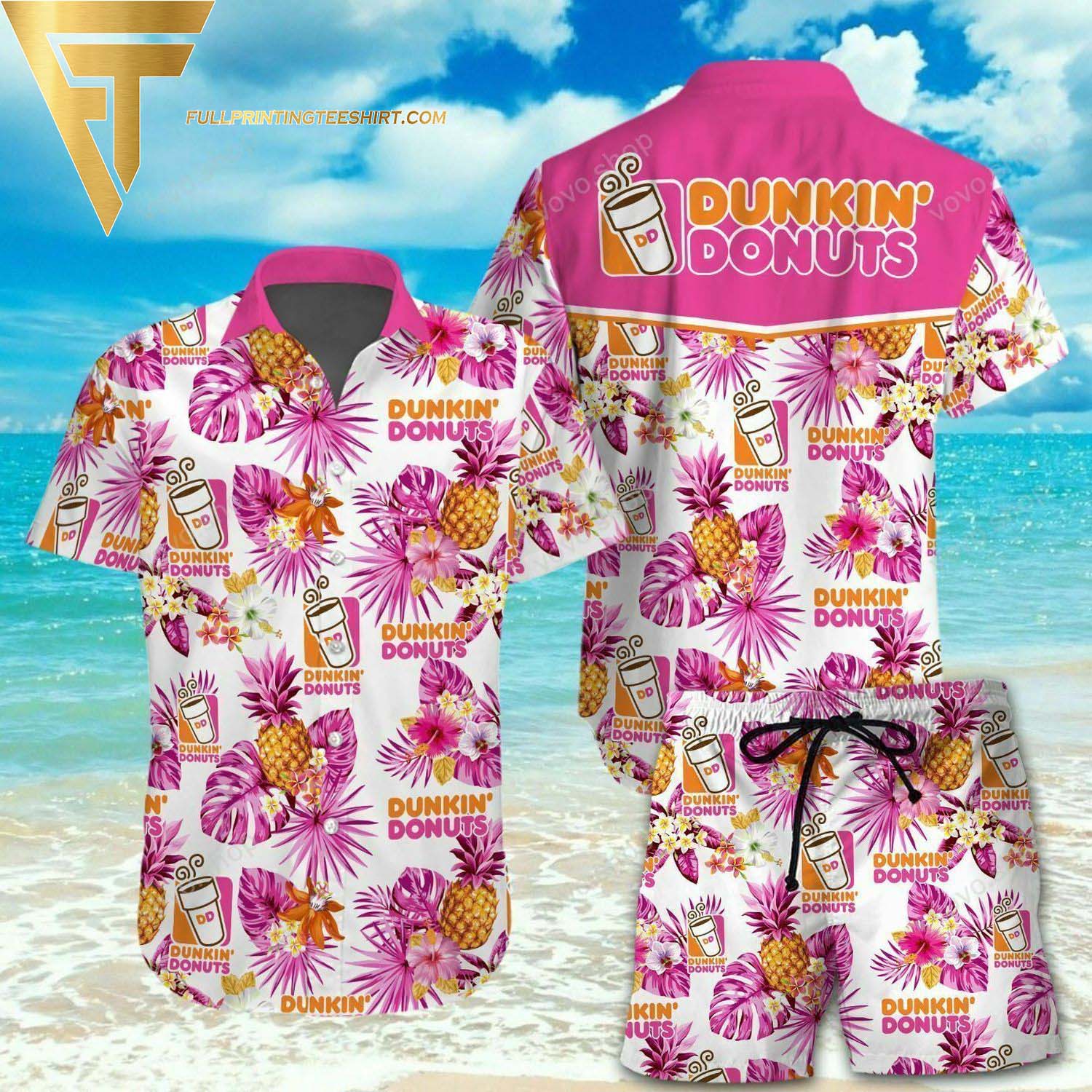 Dutch Bros Coffee Hawaiian Shirt And Beach Shorts