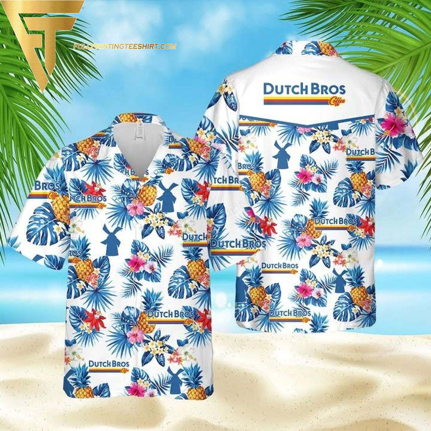 Early Times USA Flag Cross Stitch All Over Print Summer Vacation Hawaiian Shirt