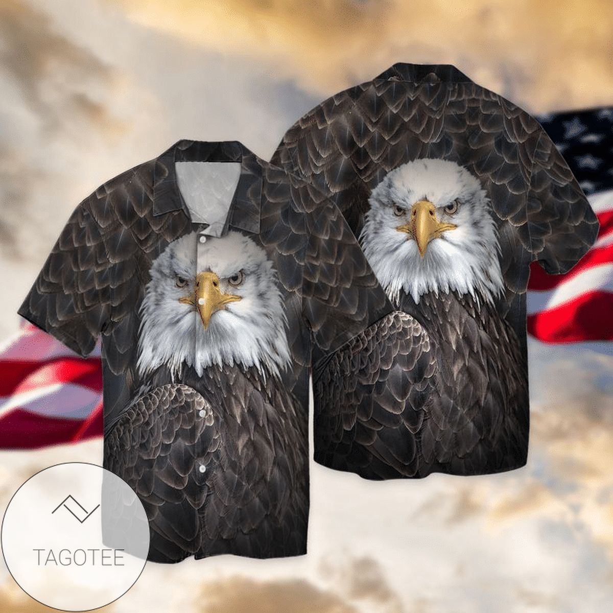 Eagle american flag we don’t know them all but we owe them all Print Short Sleeve Hawaiian Casual Shirt