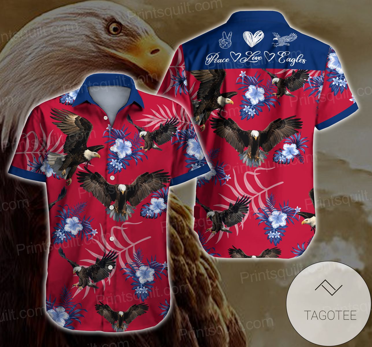 Eagles Patriotism American Sky Hawaiian Shirt