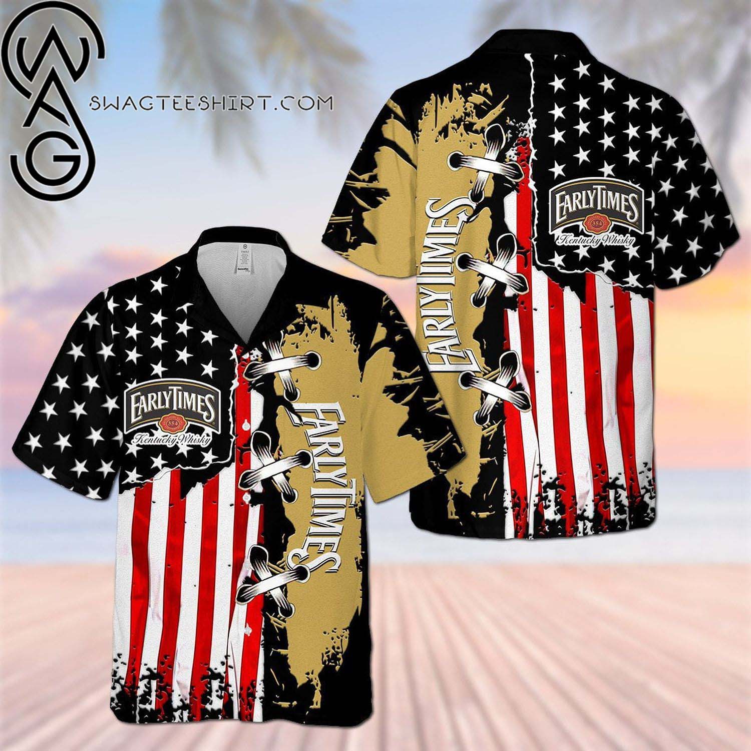 Eagle Patriotic 4th July Miller Lite Beer Summer Vibes Hawaiian Shirt