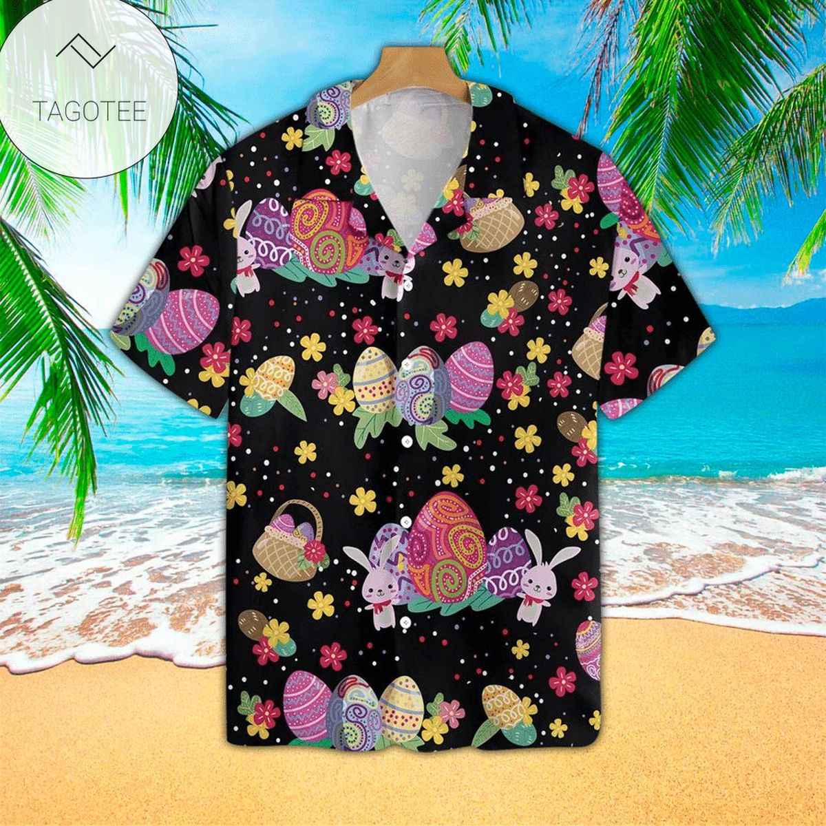 Easter Colorful Cartoon Eggs Unisex 2022 Authentic Hawaiian Shirts