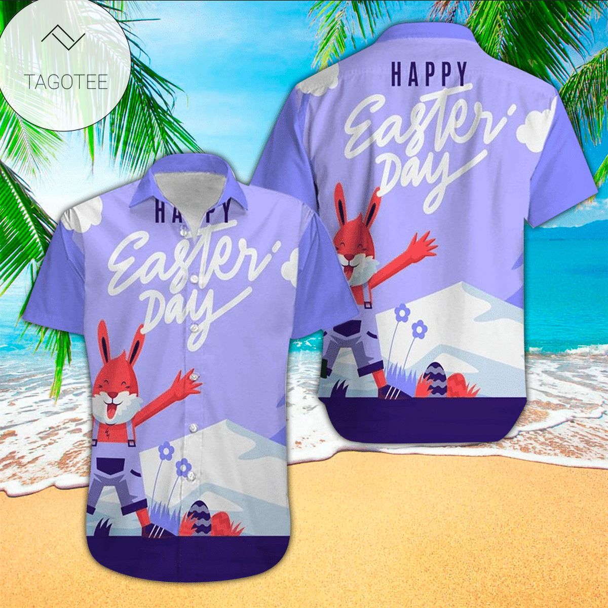 Easter Day Bunny Painting Egg Hawaiian Aloha Shirts V