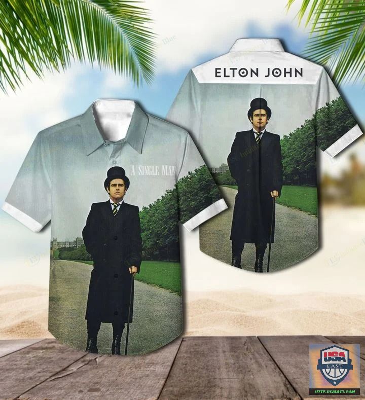 Elton John Blue Moves Album Cover Hawaiian Shirt | Usalast