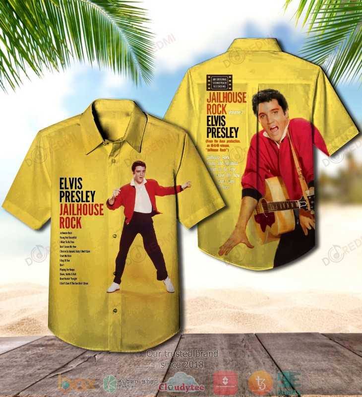 Elvis Presley Playing Guitar Hawaiian Shirt