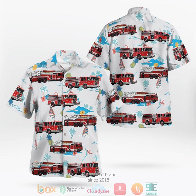 Evansville Indiana Scott Township Fire & EMS Hawaiian Shirt