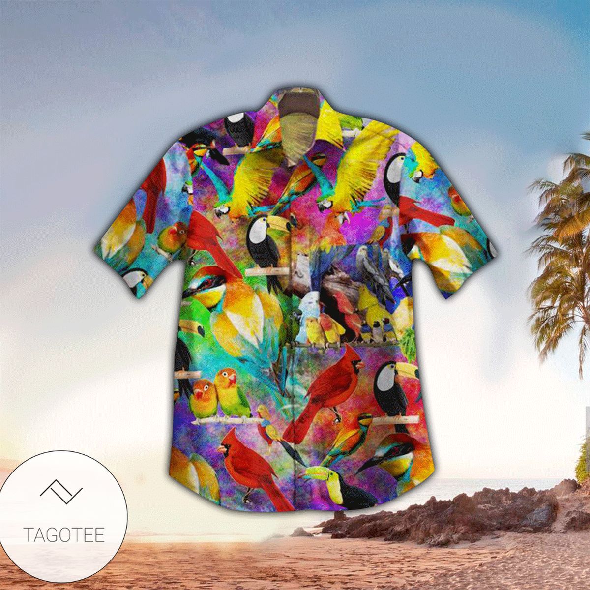 Exotic Tropical Flowers In Pastel Colors Hawaiian Shirt