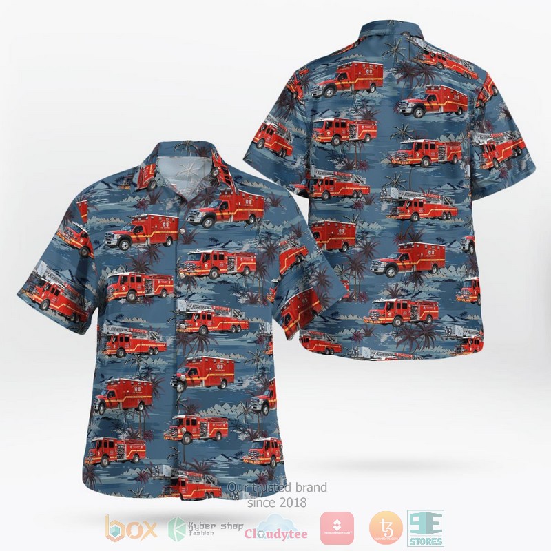 Fairfield County Connecticut Glenville Volunteer Fire Company Hawaiian Shirt