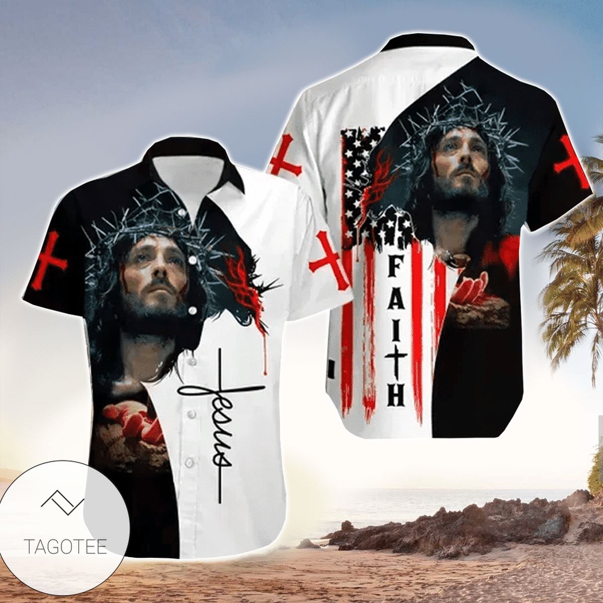 Faith Lion Lamb Jesus 3D Hawaiian Shirt