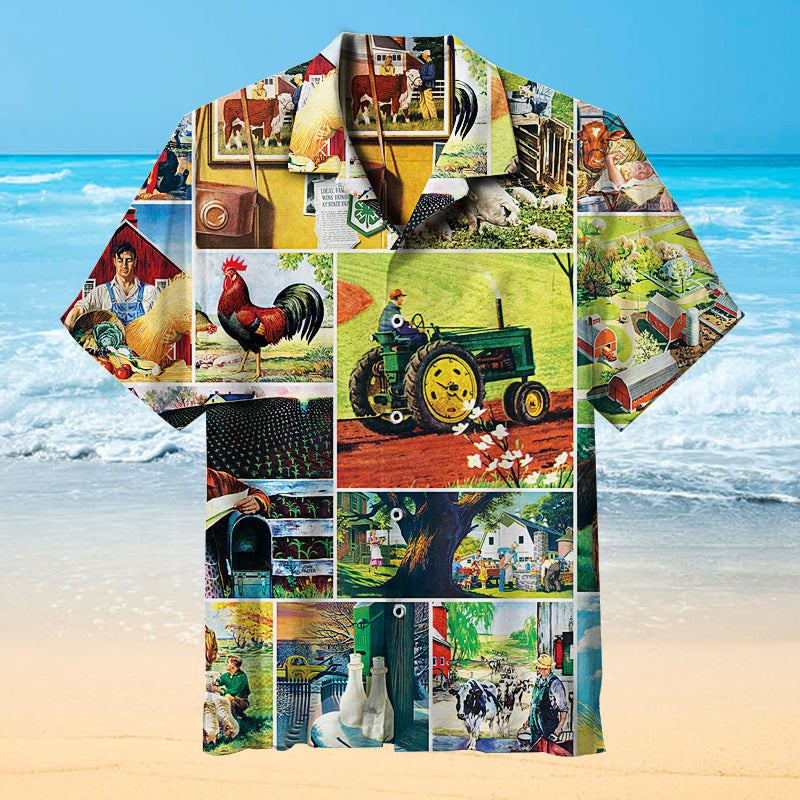 Fish And Flowers On Land Hawaiian Shirt