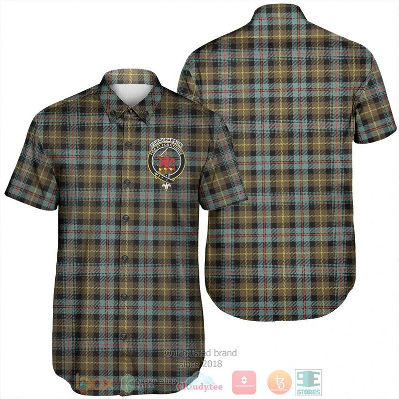 Farquharson Modern Tartan Crest Hawaiian Shirt